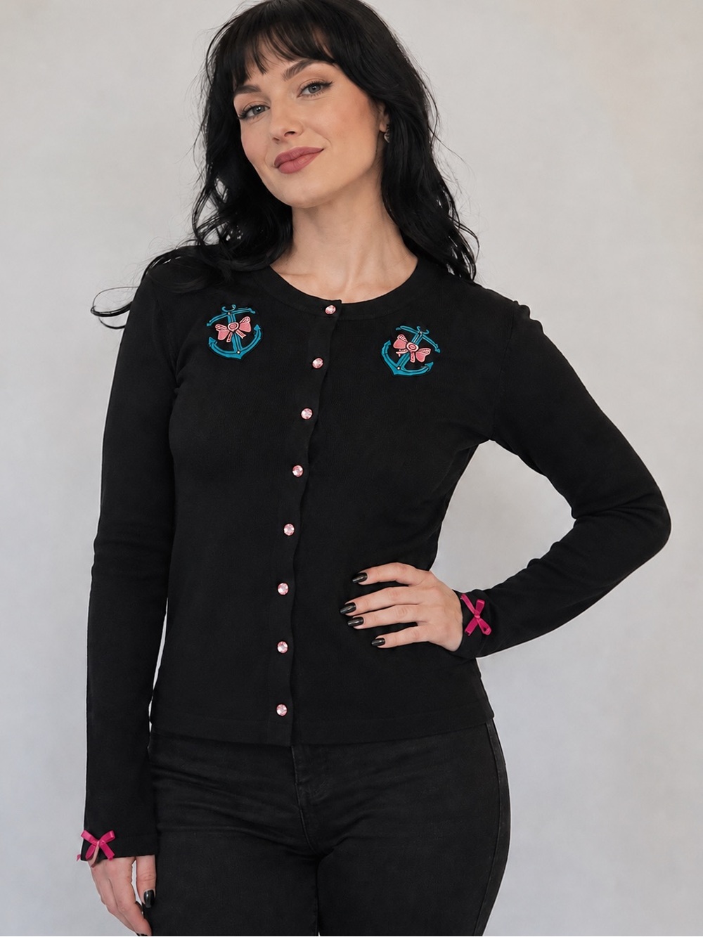 XL Sourpuss Cardigan, black